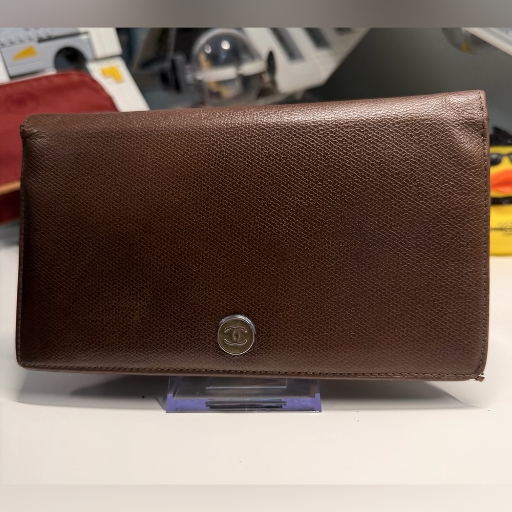 Vintage Chanel Brown Leather Wallet